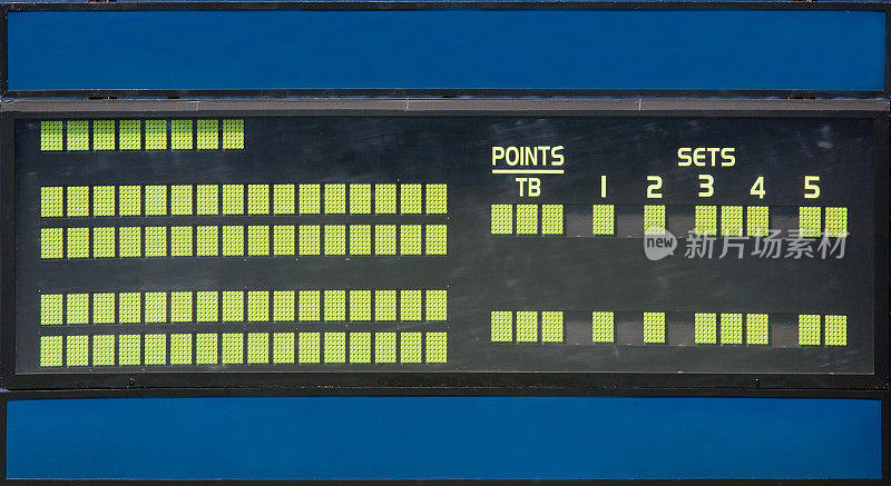 空白的网球记分牌