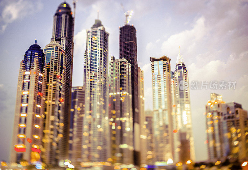 摩天大楼照明，迪拜码头