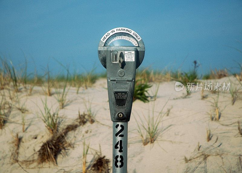 海滩上的停车计时器