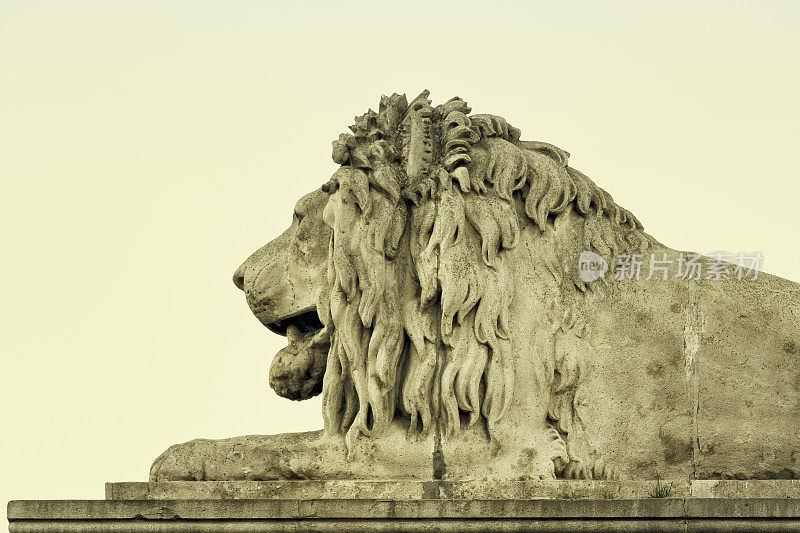 布达佩斯铁链桥的狮子头