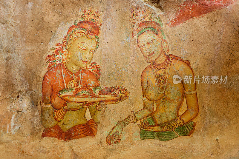 斯里兰卡西格里亚石窟寺的古代壁画