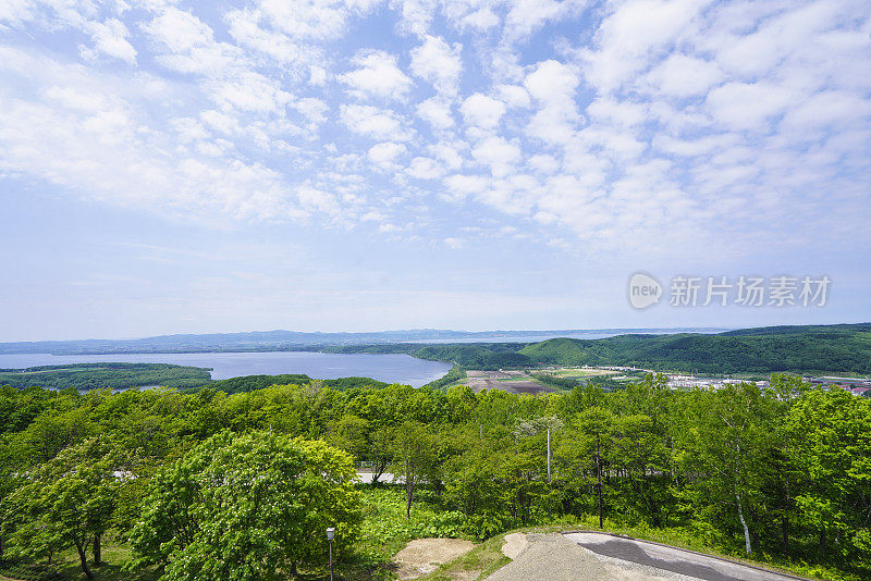日本北海道鄂霍次克海附近的桥尻湖