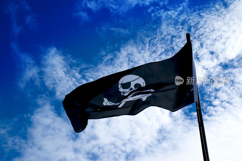 a海盗骷髅和十字骨旗
