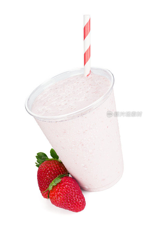 草莓酸奶冰沙或奶昔
