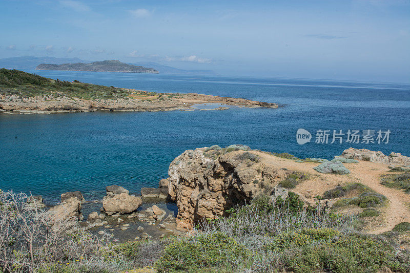 克里特岛上的日落海