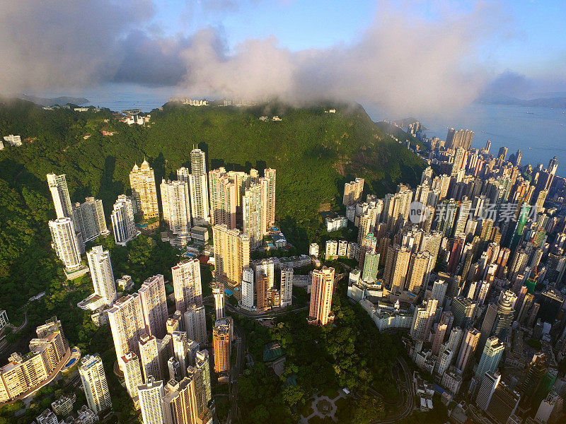 香港半山区住宅鸟瞰图