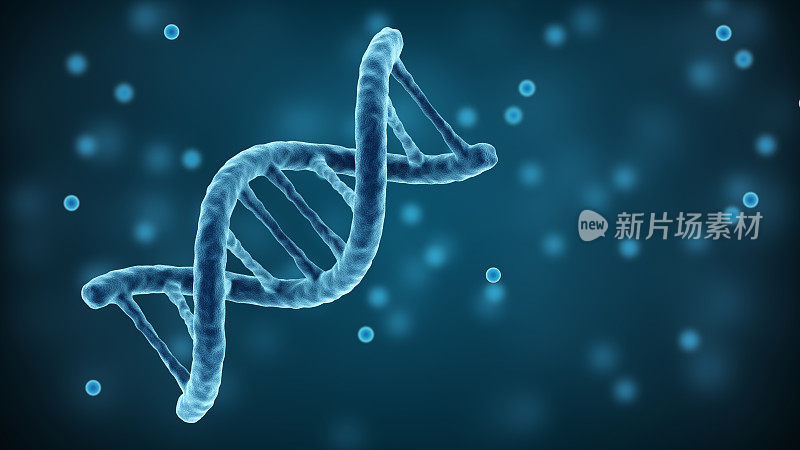 DNA链的背景。双螺旋结构