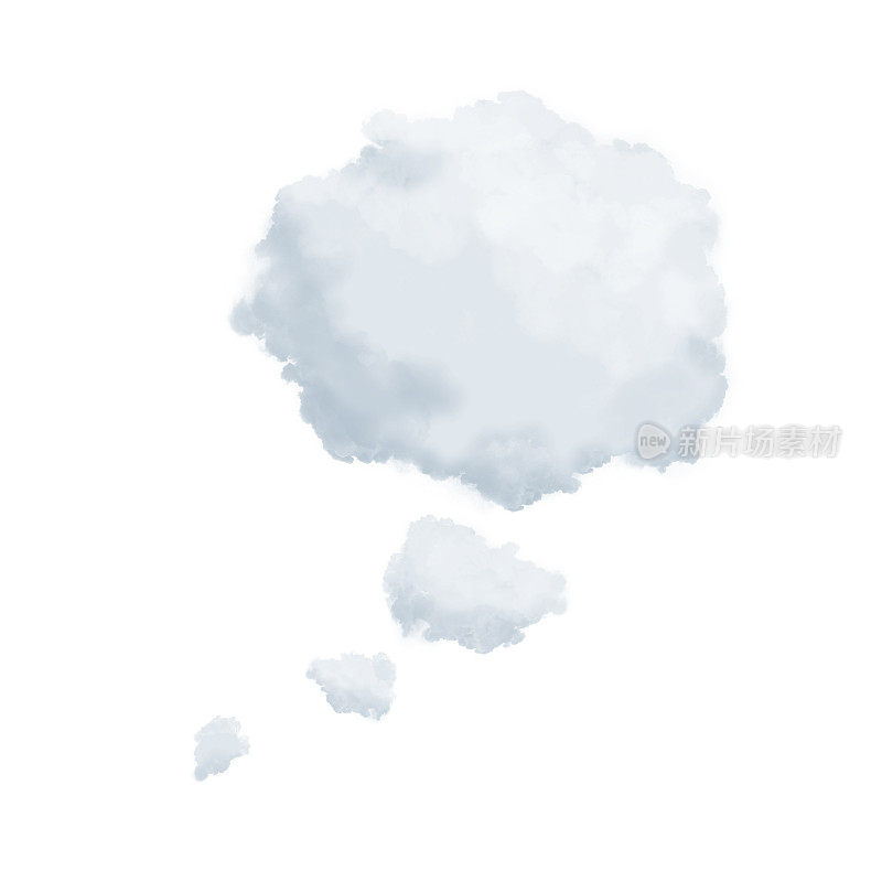 云朵形成了一个思考泡泡