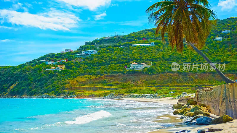 加勒比海圣马丁海滩的风景