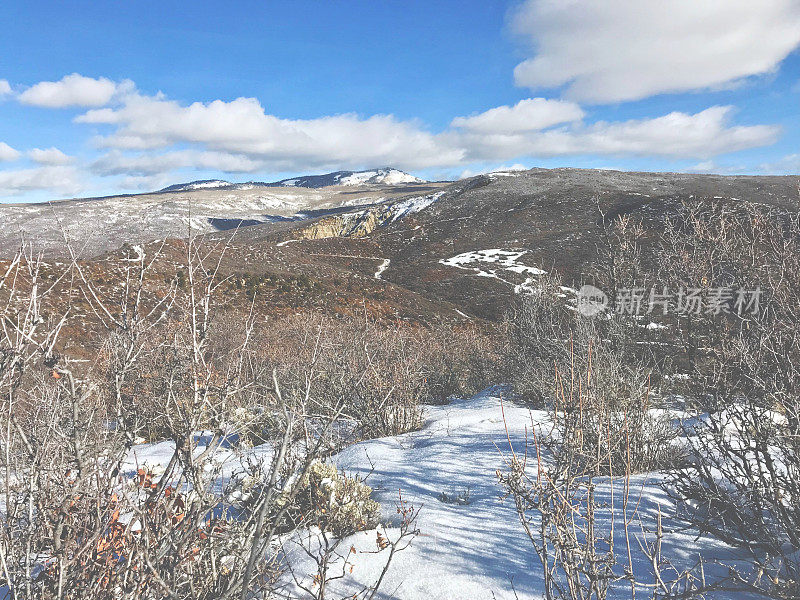 白色风景-高海拔西部科罗拉多冬季雪山全景