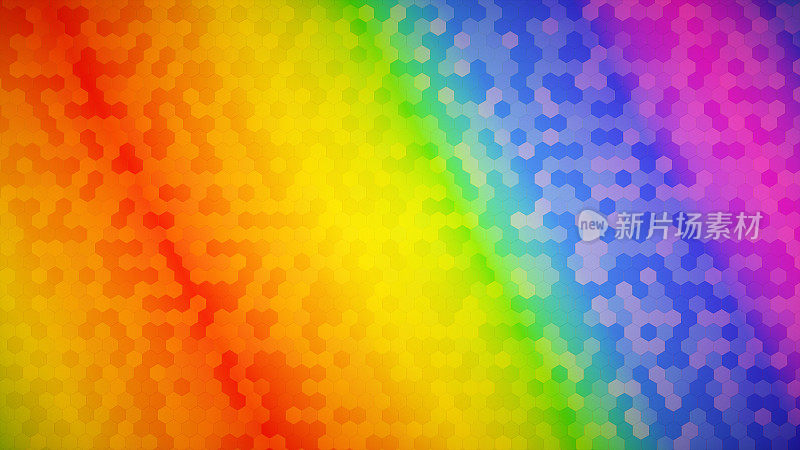 多色蜂窝墙结构彩虹图案
