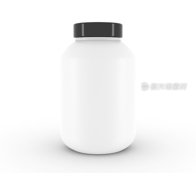 空蛋白粉容器，孤立白色