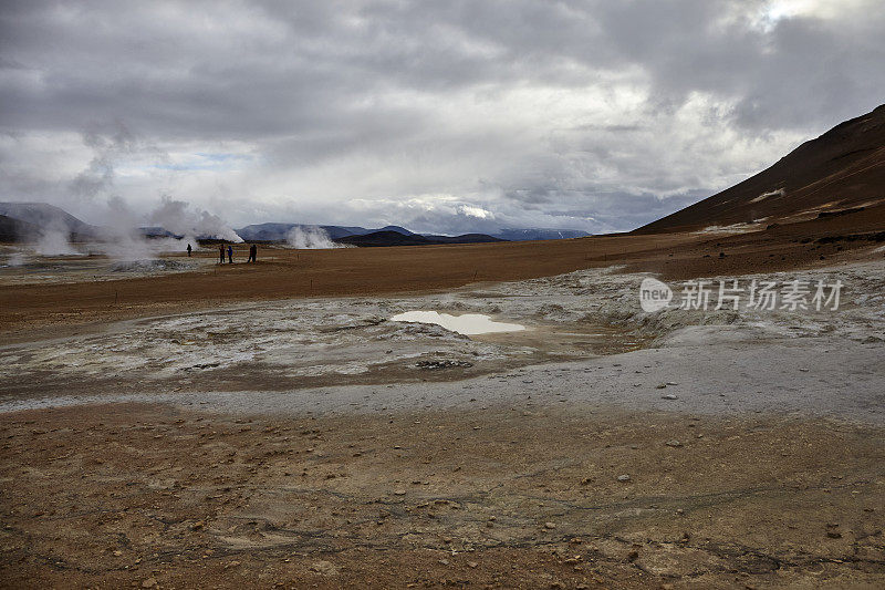 冰岛北部Hverir地热区的景观