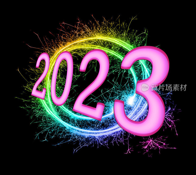 2023年，黑色上有一个闪闪发光的圆圈