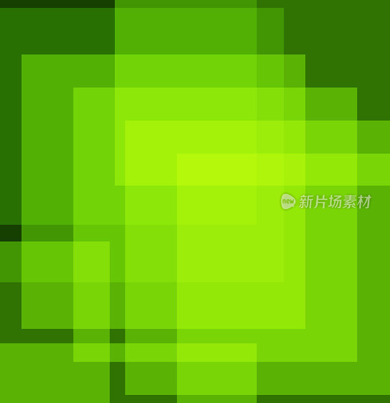 重叠几何形状与重叠，绿色抽象背景
