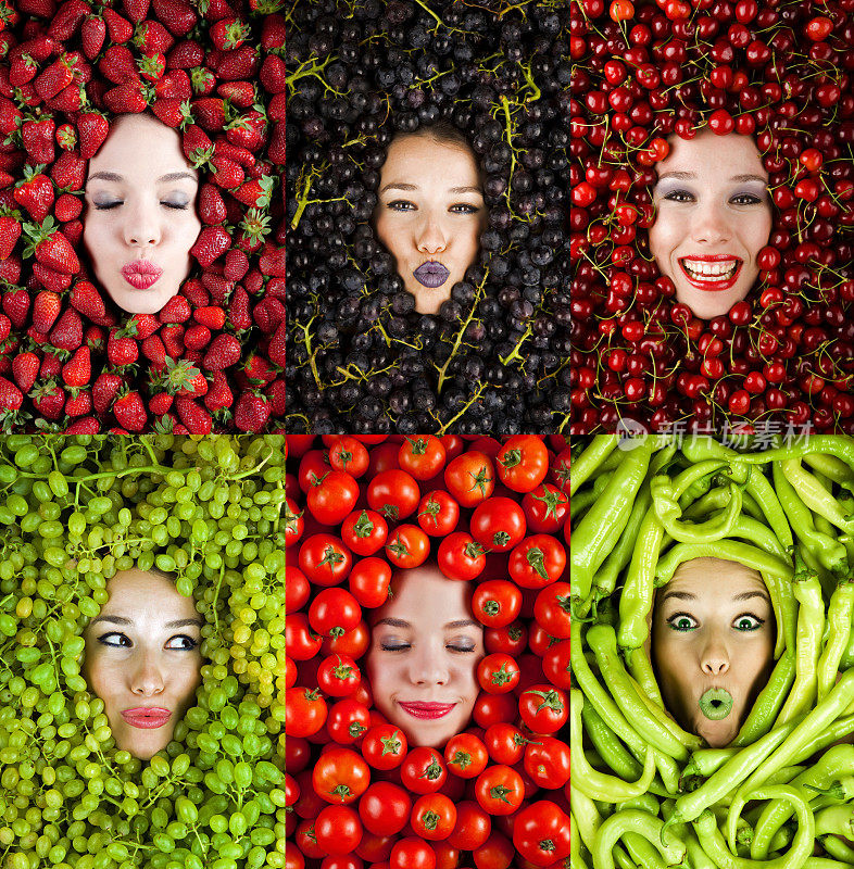 蔬菜和水果脸