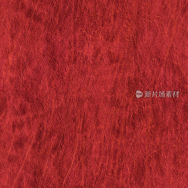高分辨率无缝红色人造生态皮革皱褶纹理