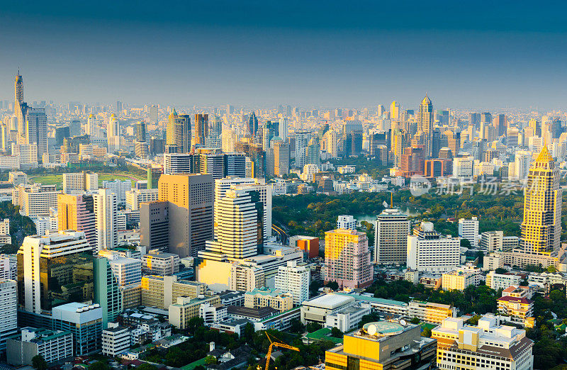 泰国曼谷的城市景观全景