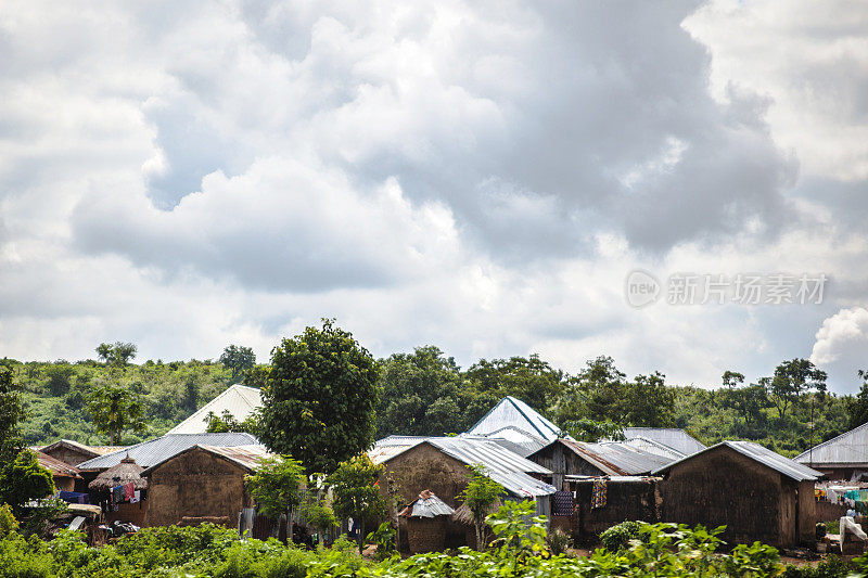 尼日利亚阿布贾附近的一个非洲村庄。