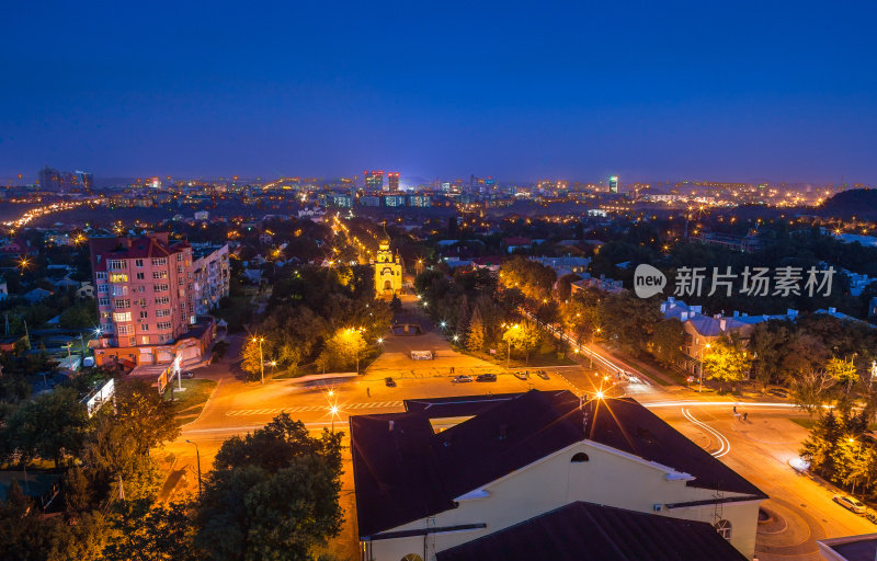 鸟瞰城市夜景