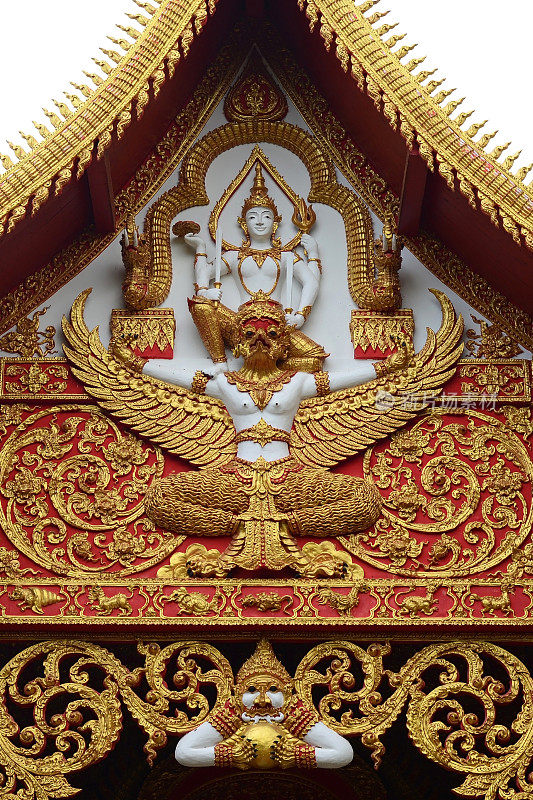 泰国南邦琅寺的神和揭路荼