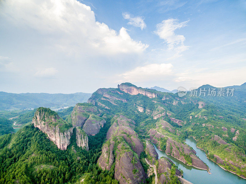 丹霞地貌，航拍场景