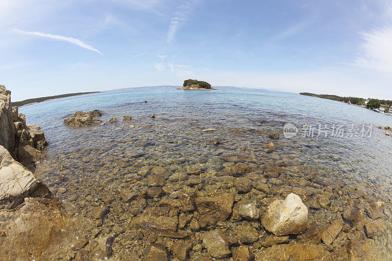 地中海岛屿海景和海滩克罗地亚岛