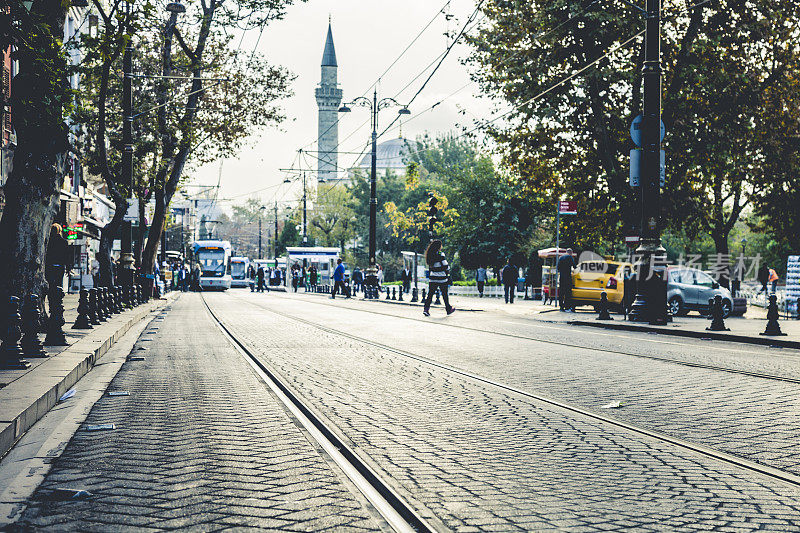 伊斯坦布尔市中心的有轨电车