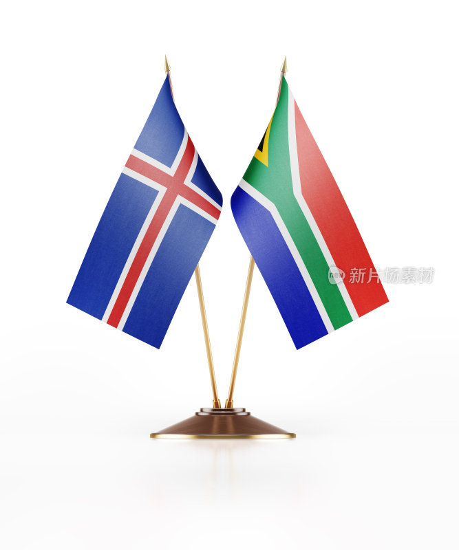 冰岛和南非的微型国旗