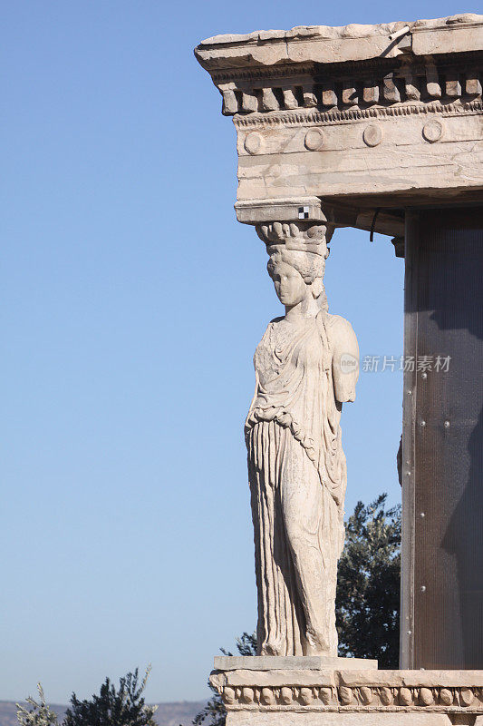 希腊雅典女像柱的门廊