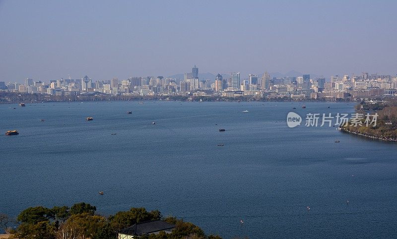 西湖全景，杭州，中国浙江省