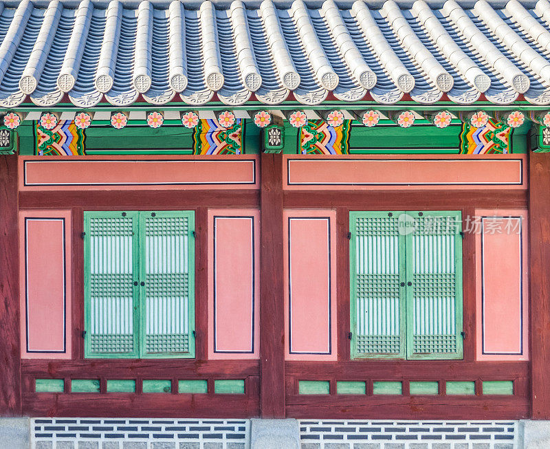 韩国首尔德sugung宫的丰富多彩的细节