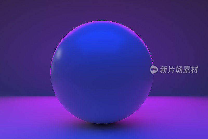 蓝色球球在紫色光的背景