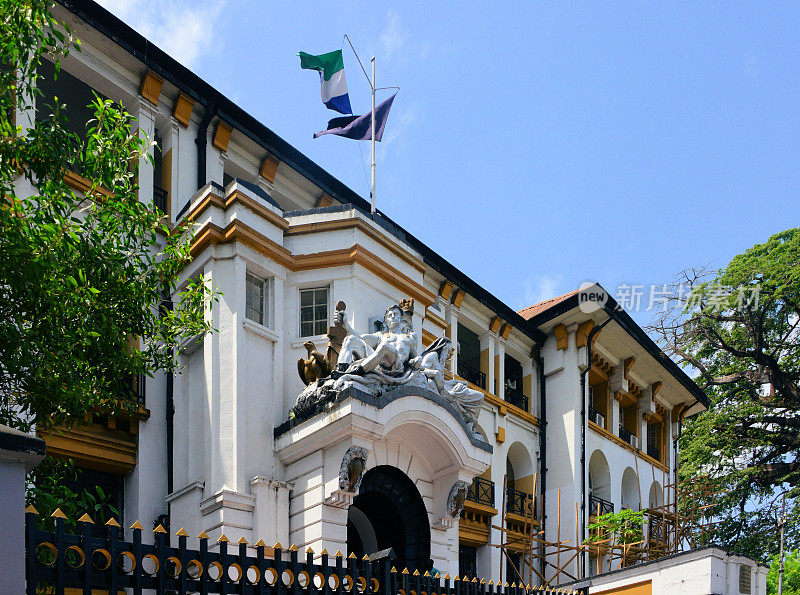 塞拉利昂最高法院-华丽的入口，弗里敦，塞拉利昂