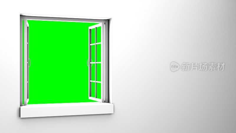 白色窗口与绿色色度键。