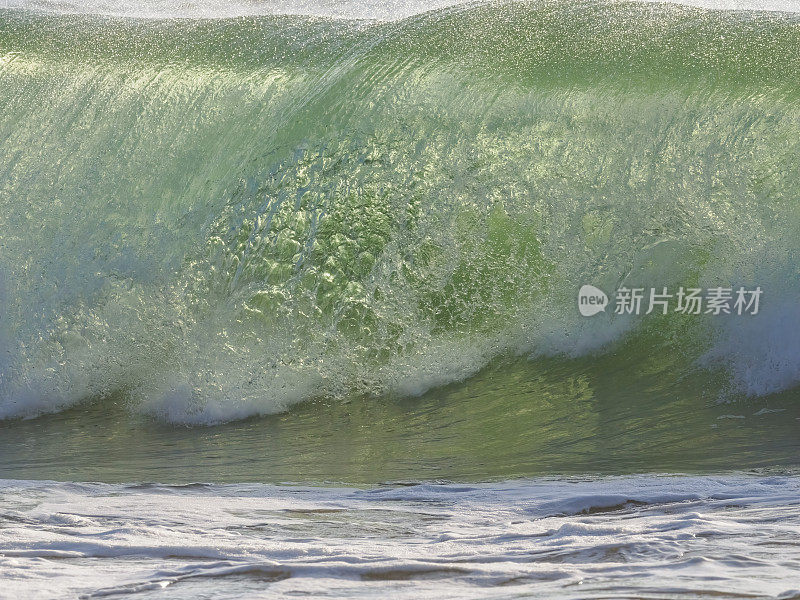 绿色海浪布鲁金斯俄勒冈太平洋海岸