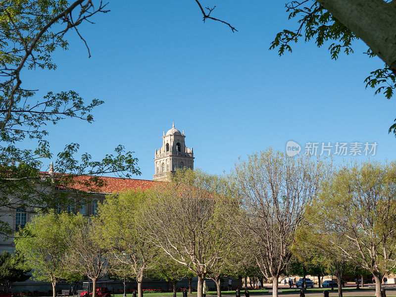 德克萨斯理工大学校园里的建筑。卢博克市,德克萨斯州。