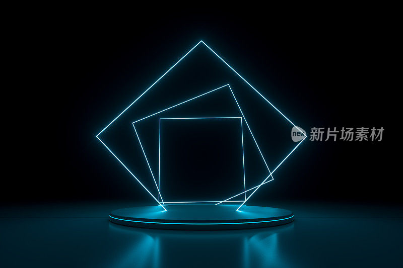 抽象霓虹灯，3d渲染