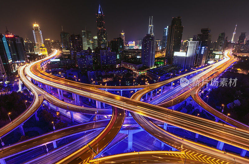 上海天际线日落