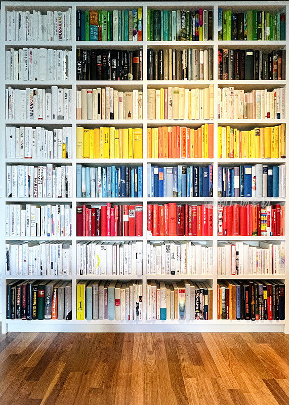图书馆:用不同颜色的书行