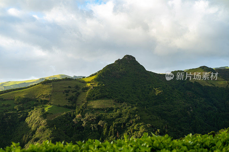 青山的全景。