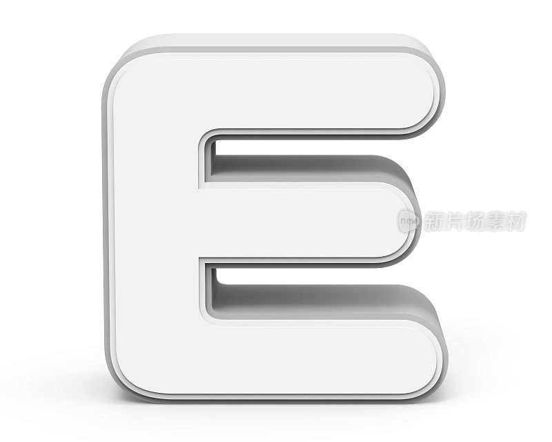 白色字母E