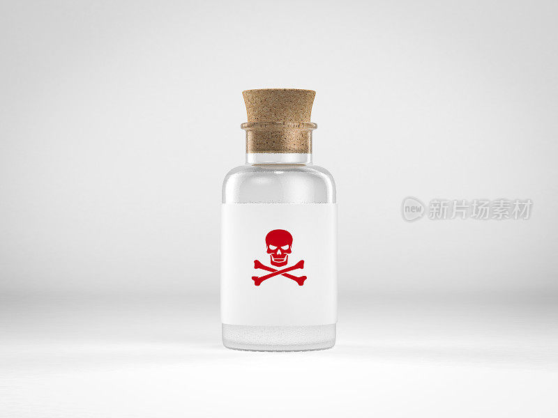 有毒药标签的玻璃瓶
