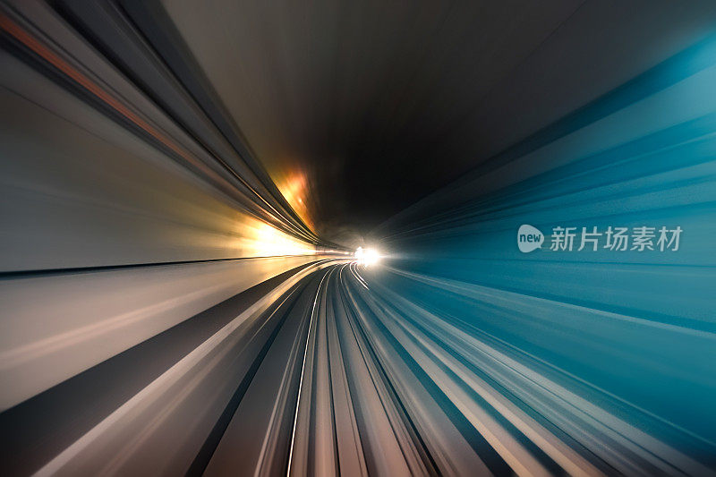 地铁隧道的速度模糊光轨画廊