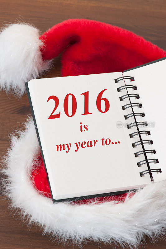 2016年新年计划与圣诞帽