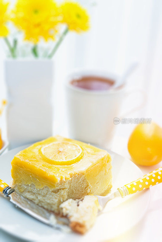 柠檬芝士蛋糕切片