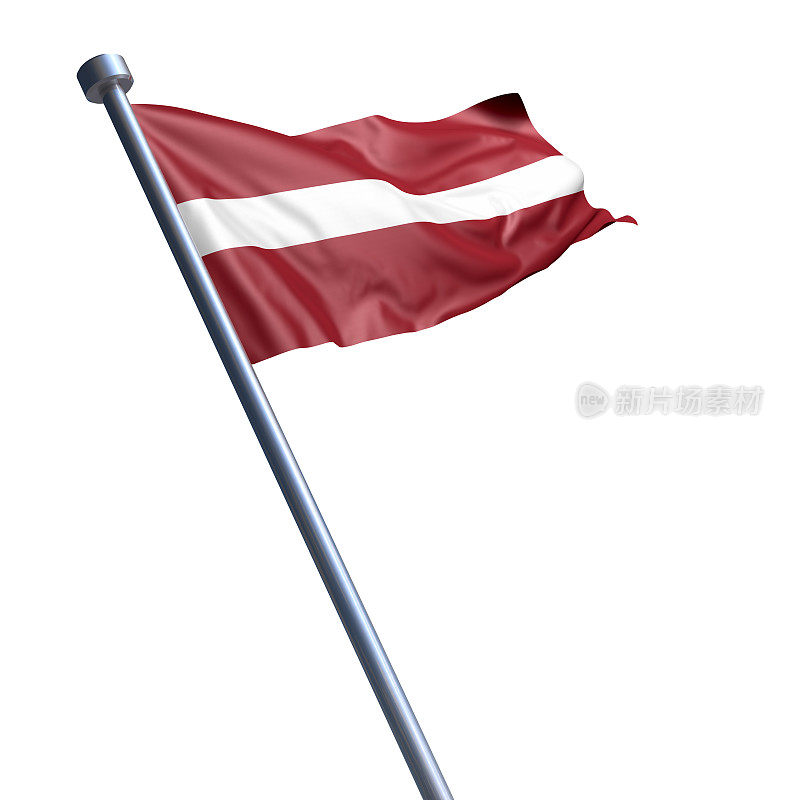 拉脱维亚国旗孤立在白色