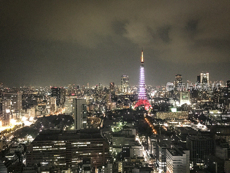 东京塔与东京天际线