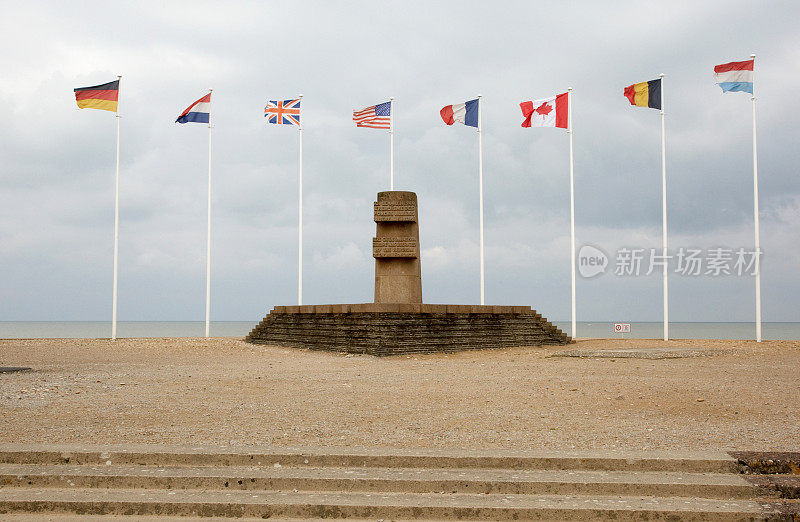 纪念二战士兵诺曼底朱诺海滩