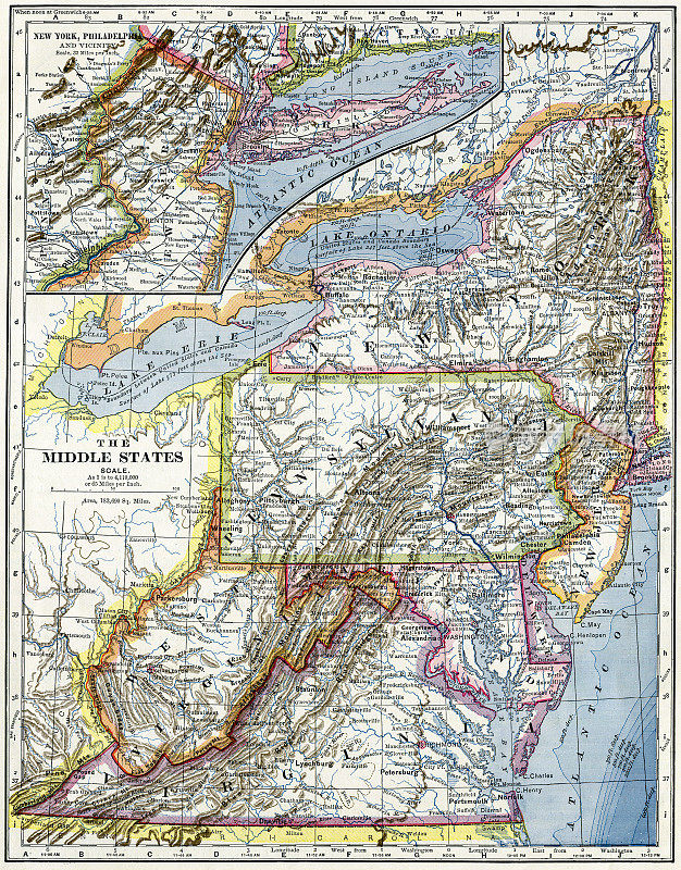 美国东部地图1883年